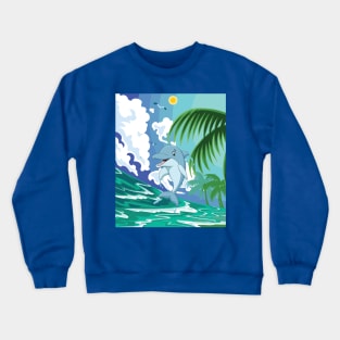 Dolphin in summer euphoria#4 Crewneck Sweatshirt